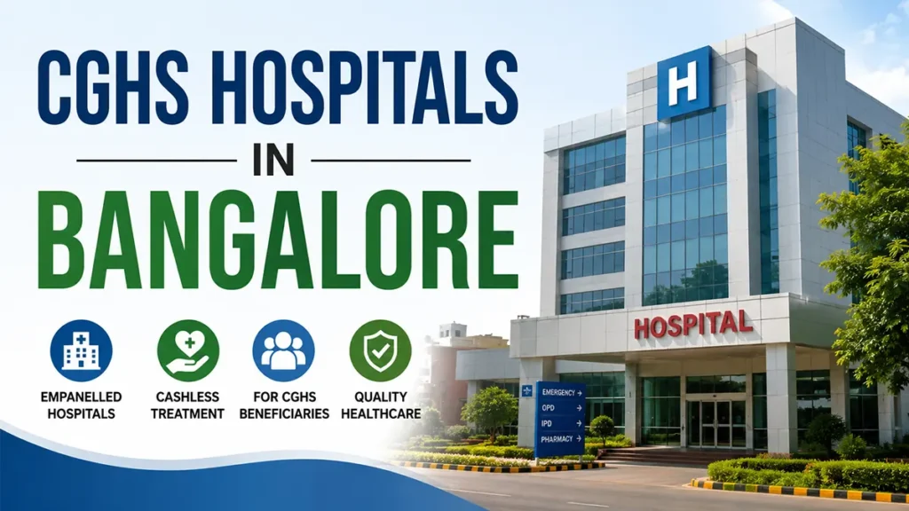 CGHS Empanelled Hospitals in Bangalore showing a modern multispecialty hospital for Central Government Health Scheme beneficiaries in 2026.