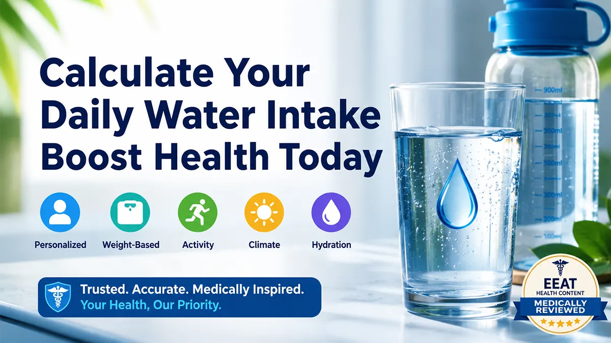 Free Water Intake Calculator | Daily Hydration Calculator